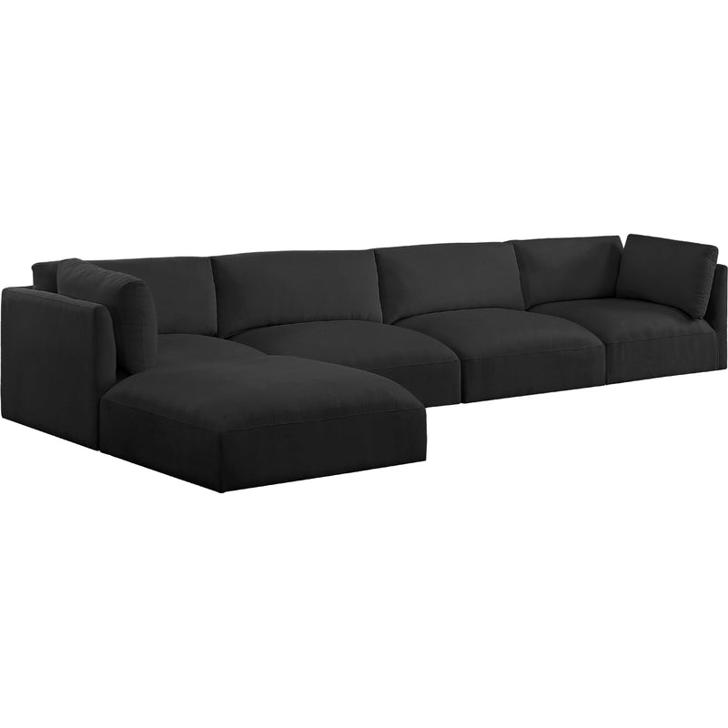 Meridian Ease Black Polyester Fabric Modular Sectional IMAGE 2