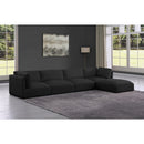 Meridian Ease Black Polyester Fabric Modular Sectional IMAGE 3