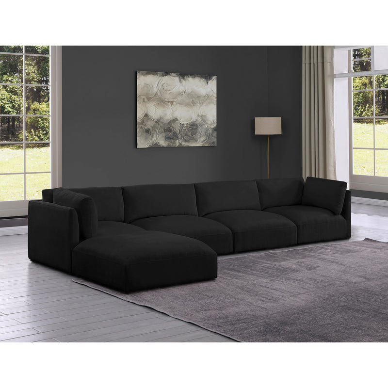Meridian Ease Black Polyester Fabric Modular Sectional IMAGE 4
