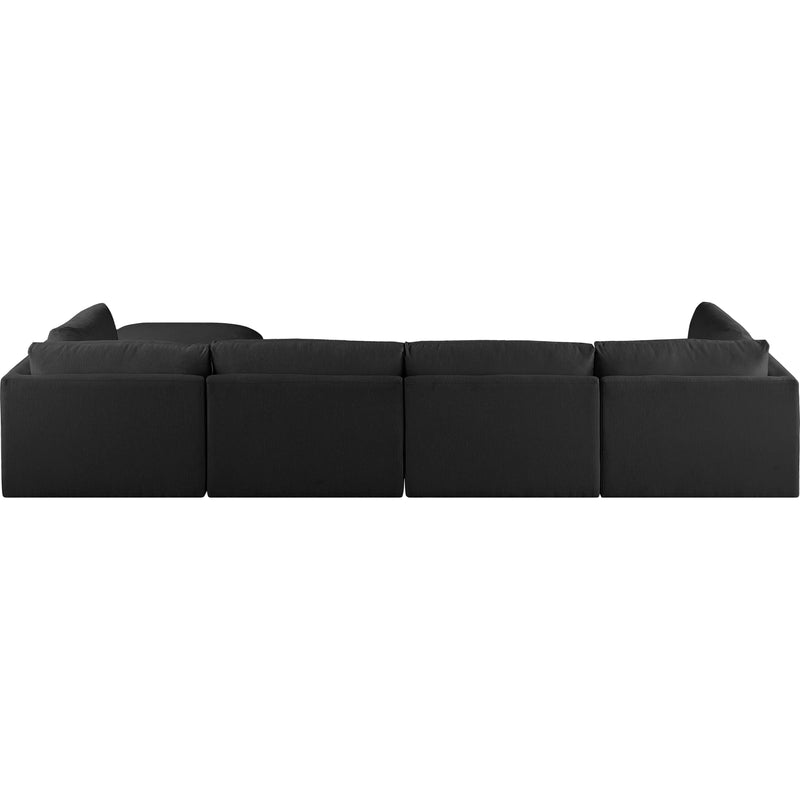 Meridian Ease Black Polyester Fabric Modular Sectional IMAGE 5