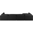 Meridian Ease Black Polyester Fabric Modular Sectional IMAGE 6