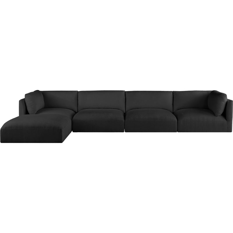 Meridian Ease Black Polyester Fabric Modular Sectional IMAGE 7