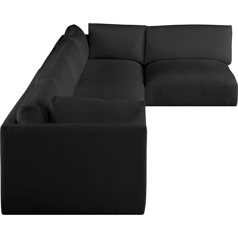 Meridian Ease Black Polyester Fabric Modular Sectional IMAGE 10