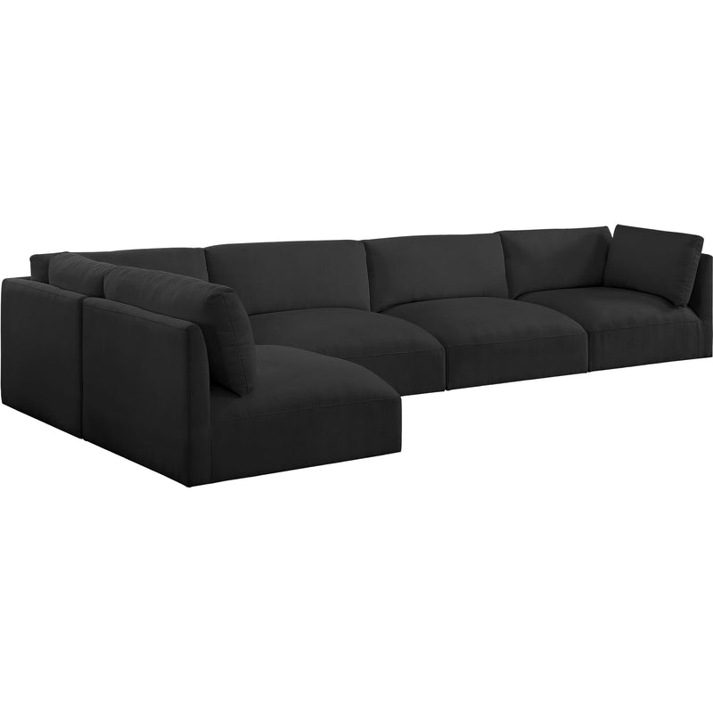 Meridian Ease Black Polyester Fabric Modular Sectional IMAGE 2