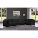 Meridian Ease Black Polyester Fabric Modular Sectional IMAGE 3