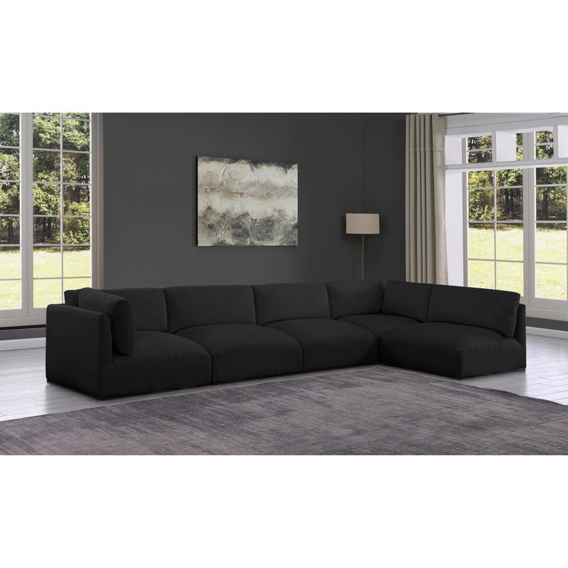 Meridian Ease Black Polyester Fabric Modular Sectional IMAGE 3