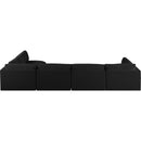 Meridian Ease Black Polyester Fabric Modular Sectional IMAGE 5