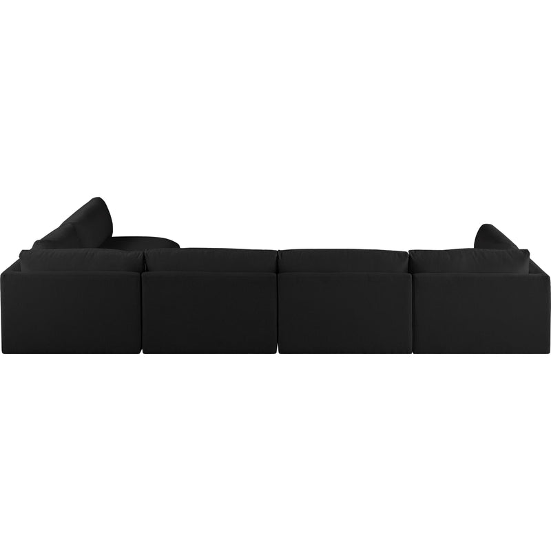 Meridian Ease Black Polyester Fabric Modular Sectional IMAGE 5