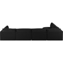 Meridian Ease Black Polyester Fabric Modular Sectional IMAGE 6