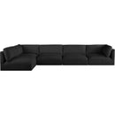 Meridian Ease Black Polyester Fabric Modular Sectional IMAGE 7