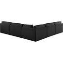 Meridian Ease Black Polyester Fabric Modular Sectional IMAGE 3