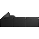Meridian Ease Black Polyester Fabric Modular Sectional IMAGE 4