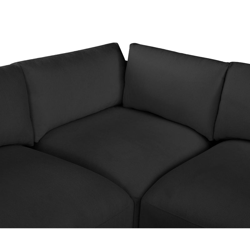 Meridian Ease Black Polyester Fabric Modular Sectional IMAGE 6