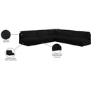 Meridian Ease Black Polyester Fabric Modular Sectional IMAGE 9