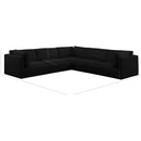 Meridian Ease Black Polyester Fabric Modular Sectional IMAGE 10