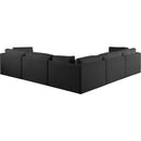 Meridian Ease Black Polyester Fabric Modular Sectional IMAGE 3