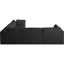 Meridian Ease Black Polyester Fabric Modular Sectional IMAGE 4