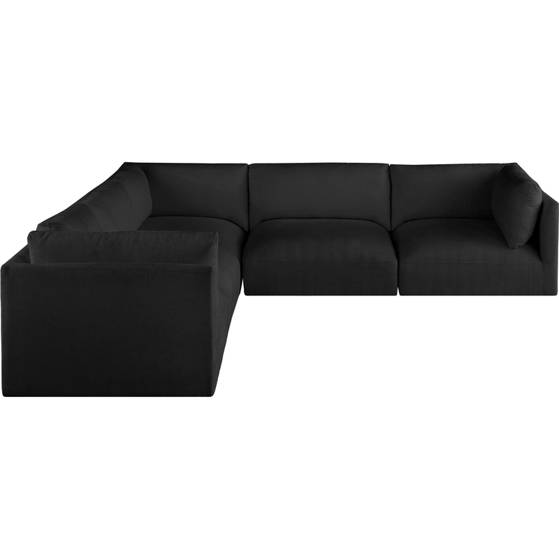 Meridian Ease Black Polyester Fabric Modular Sectional IMAGE 5