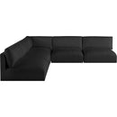 Meridian Ease Black Polyester Fabric Modular Sectional IMAGE 6
