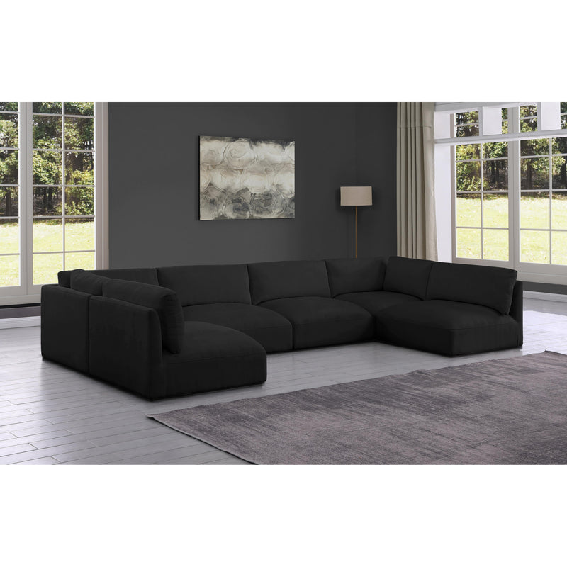 Meridian Ease Black Polyester Fabric Modular Sectional IMAGE 2
