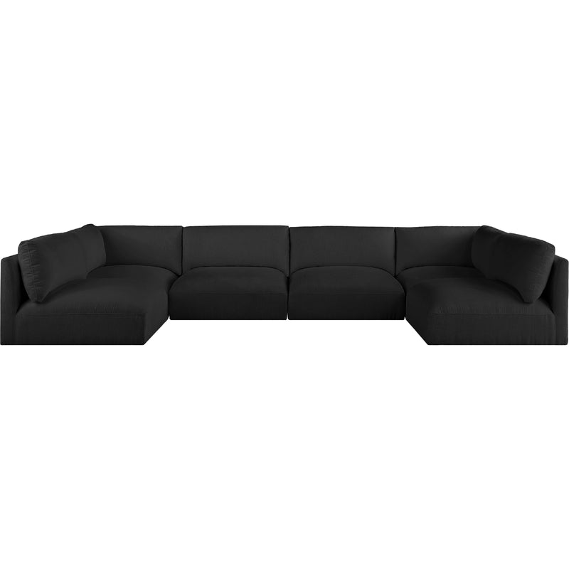 Meridian Ease Black Polyester Fabric Modular Sectional IMAGE 4