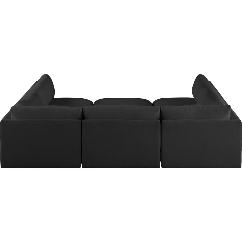 Meridian Ease Black Polyester Fabric Modular Sectional IMAGE 3