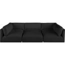 Meridian Ease Black Polyester Fabric Modular Sectional IMAGE 4