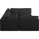 Meridian Ease Black Polyester Fabric Modular Sectional IMAGE 5