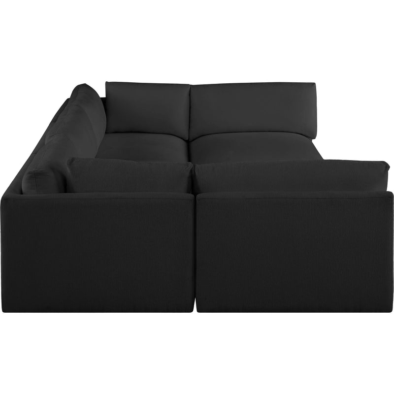 Meridian Ease Black Polyester Fabric Modular Sectional IMAGE 5