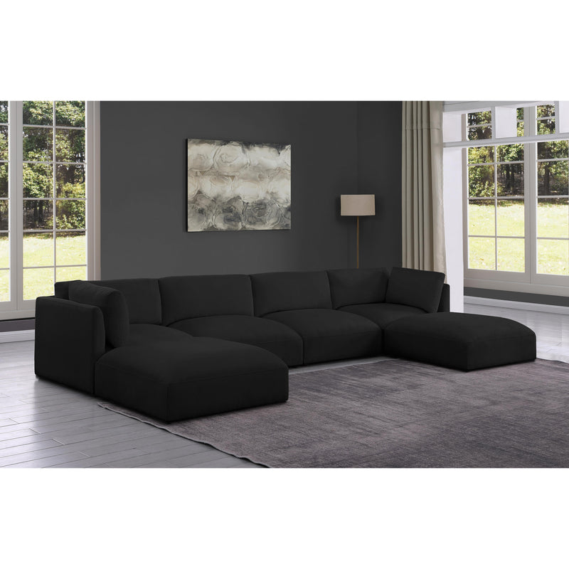 Meridian Ease Black Polyester Fabric Modular Sectional IMAGE 2