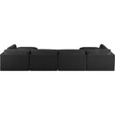 Meridian Ease Black Polyester Fabric Modular Sectional IMAGE 3