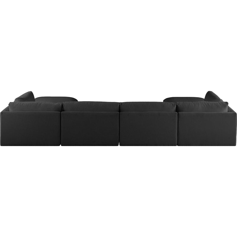Meridian Ease Black Polyester Fabric Modular Sectional IMAGE 3