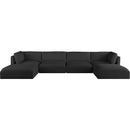 Meridian Ease Black Polyester Fabric Modular Sectional IMAGE 4