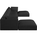 Meridian Ease Black Polyester Fabric Modular Sectional IMAGE 5