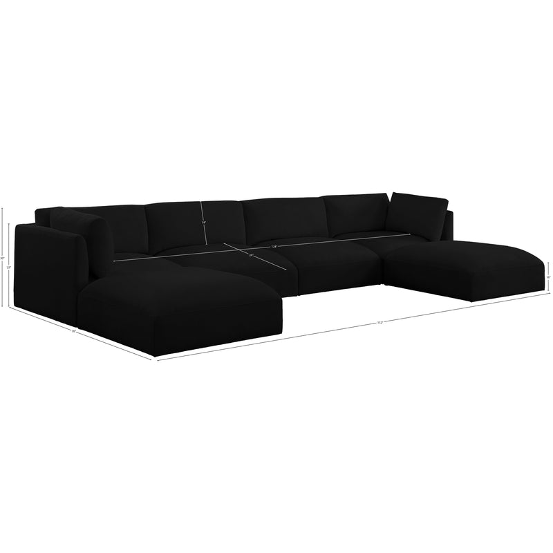 Meridian Ease Black Polyester Fabric Modular Sectional IMAGE 7