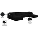 Meridian Ease Black Polyester Fabric Modular Sectional IMAGE 8