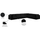Meridian Ease Black Polyester Fabric Modular Sectional IMAGE 10