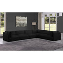 Meridian Ease Black Polyester Fabric Modular Sectional IMAGE 2