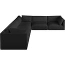 Meridian Ease Black Polyester Fabric Modular Sectional IMAGE 4