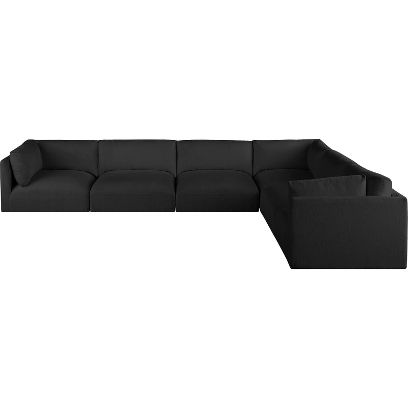 Meridian Ease Black Polyester Fabric Modular Sectional IMAGE 5