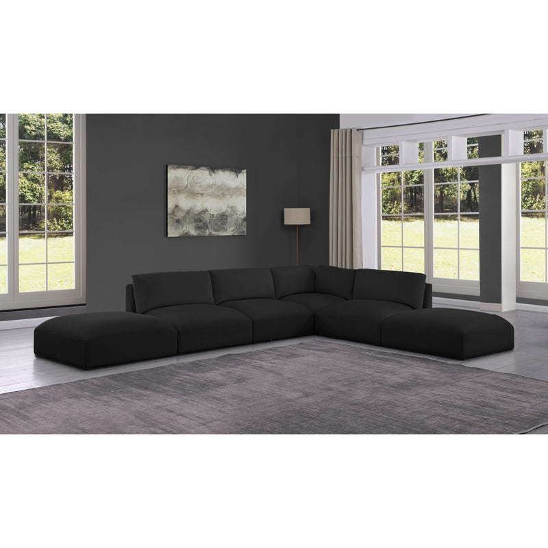 Meridian Ease Black Polyester Fabric Modular Sectional IMAGE 2