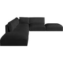 Meridian Ease Black Polyester Fabric Modular Sectional IMAGE 4