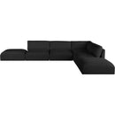 Meridian Ease Black Polyester Fabric Modular Sectional IMAGE 5
