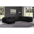 Meridian Ease Black Polyester Fabric Modular Sectional IMAGE 2