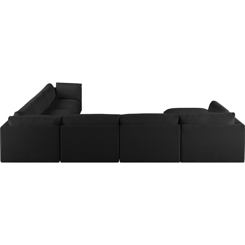 Meridian Ease Black Polyester Fabric Modular Sectional IMAGE 3