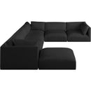 Meridian Ease Black Polyester Fabric Modular Sectional IMAGE 4