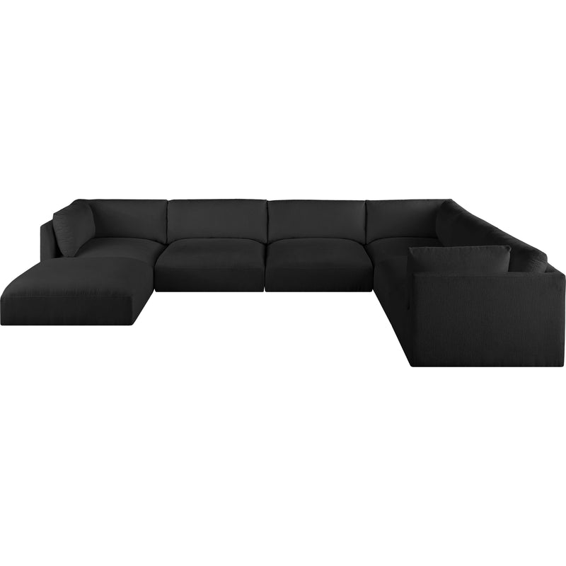 Meridian Ease Black Polyester Fabric Modular Sectional IMAGE 5