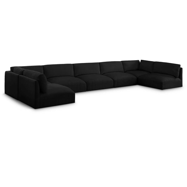 Meridian Ease Black Polyester Fabric Modular Sectional IMAGE 1