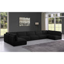 Meridian Ease Black Polyester Fabric Modular Sectional IMAGE 2