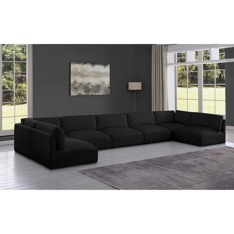 Meridian Ease Black Polyester Fabric Modular Sectional IMAGE 2